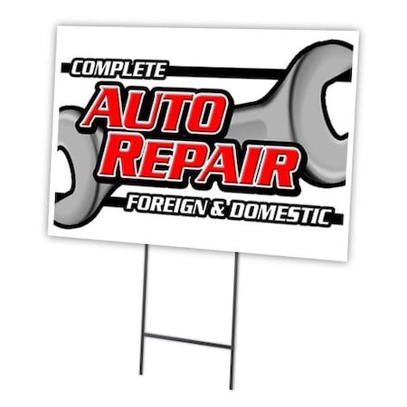 Complete Auto Rep F&D Yard Sign & Stake Outdoor Plastic Coroplast Window